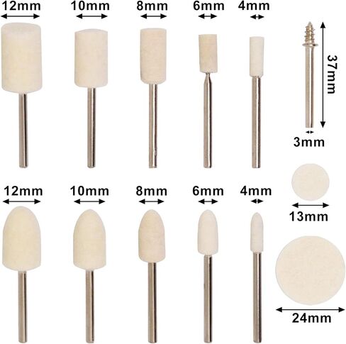 SWZHAI 100 Pcs Polishing Wheel for Dremel Polishing Kit, Wool Felt Polishing Pads Polishing Buffing Wheel for Dremel Rotary Tools with 1/8" Shank in Saudi Arabia