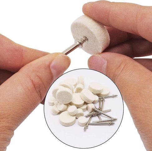 SWZHAI 100 Pcs Polishing Wheel for Dremel Polishing Kit, Wool Felt Polishing Pads Polishing Buffing Wheel for Dremel Rotary Tools with 1/8" Shank in Saudi Arabia