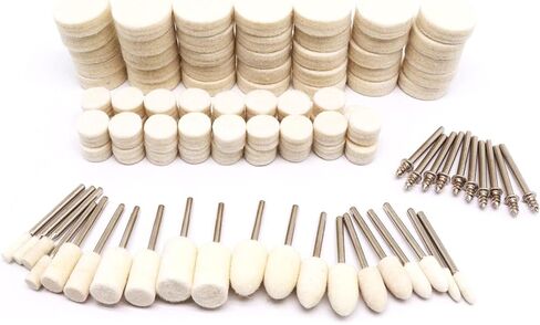 SWZHAI 100 Pcs Polishing Wheel for Dremel Polishing Kit, Wool Felt Polishing Pads Polishing Buffing Wheel for Dremel Rotary Tools with 1/8" Shank in Saudi Arabia