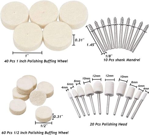 Polishing Buffing Wheel Set for Dremel Polishing Kit with 1/8" Shank Polishing Wheel for Rotary Tools Accessories 130Pcs in Kuwait