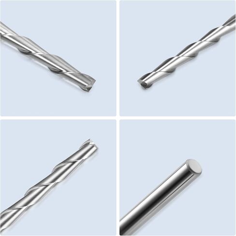 HQMaster CNC Router Bits 1/8" Shank CNC Bit End Mill Flat Nose Carbide Endmill Two Flute Spiral Upcut Milling Cutter Tool Set for Wood PVC MDF Hardwood 10Pcs (3.175 mm) in Kuwait