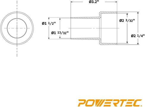 POWERTEC 70164V 2-1/4" OD إلى 1-1/2" OD المخفض، 1 PK in Saudi Arabia