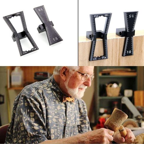 2 PCS Dovetail Marker Guide, Aluminum Alloy Dovetail Marking Jig Precise Wood Dovetail Tools, Dovetail Guide with 1:5, 1:6, 1:7 and 1:8 Slopes for Both Softwood or Hardwood Applications in Saudi Arabia
