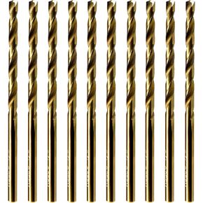 MAXTOOL 3/32" 10pcs Identical Jobber Length Drills HSS M35 Twist Drill Bits 5% Cobalt Fully Ground Golden Straight Shank Drills; JBF35G10R06P10 in Saudi Arabia