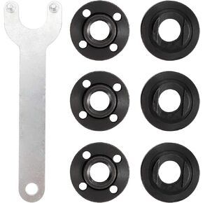 WerkWeit Grinder Angle Spanner Wrench Flange Nut Kit, 1PCS Angle Grinder Flange Wrench and 6PCS Flange Nuts, Compatible with Dewalt Bosch Black Decker Ryobi Makita(4.5" 5" 5/8-11) in Kuwait