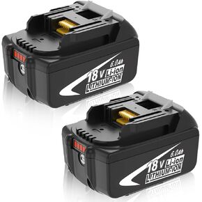 2Pack 18v BL1860B Replacement Battery 6.0Ah Compatible with Makita 18 Volt Battery Lithium ion BL1860 BL1850 BL1840 BL1830 BL1820 BL1815B LXT400 194204-1 with LED Indicator Cordless Power Tools in Kuwait