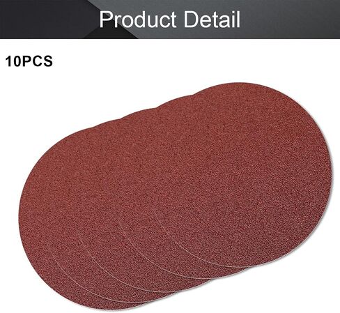 Utoolmart PSA Sanding Discs, 8-inch Self Stick Adhesive Back Sandpaper, 120 Grits No-Hole Aluminum Oxide Sanding Paper, for Random Orbital Sander, Wood, Metal Polishing, 10 Pcs in Kuwait