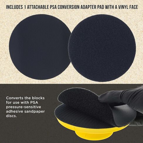 Dura-Gold Pro Series 5" Round-Shaped Hand Sanding Block Pad for Hook & Loop and PSA 5" DA Sanding Discs, 2 Pack - PSA Sandpaper Conversion Adapter Pad - Automotive Car Sand Wood Woodworking Furniture in Saudi Arabia