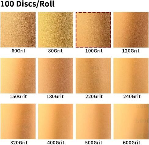 SPEEDWOX 100 Pcs 80 Grit 5 inch Round Sanding Paper Roll Sanding Disc | Adhesive Back PSA Sticky Back, No Hole Stick and Sand, For Wood, Auto Body Repair, Marine, Paint, Metal and Plastics in Saudi Arabia