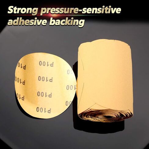 SPEEDWOX 100 Pcs 80 Grit 5 inch Round Sanding Paper Roll Sanding Disc | Adhesive Back PSA Sticky Back, No Hole Stick and Sand, For Wood, Auto Body Repair, Marine, Paint, Metal and Plastics in Saudi Arabia