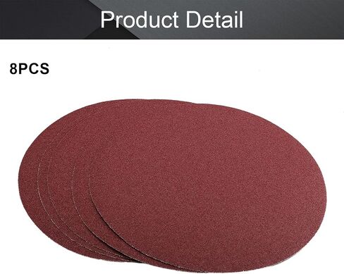 Utoolmart PSA Sanding Discs, 12-inch Self Stick Adhesive Back Sandpaper, 60 Grits No-Hole Aluminum Oxide Sanding Paper, for Random Orbital Sander, Wood, Metal Polishing, 8 Pcs in Saudi Arabia