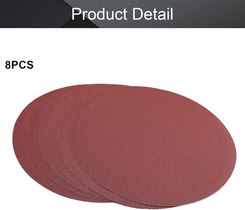 Utoolmart PSA Sanding Discs, 12-inch Self Stick Adhesive Back Sandpaper, 60 Grits No-Hole Aluminum Oxide Sanding Paper, for Random Orbital Sander, Wood, Metal Polishing, 8 Pcs in Saudi Arabia