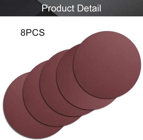 Utoolmart PSA Sanding Discs, 12-inch Self Stick Adhesive Back Sandpaper, 60 Grits No-Hole Aluminum Oxide Sanding Paper, for Random Orbital Sander, Wood, Metal Polishing, 8 Pcs in Saudi Arabia