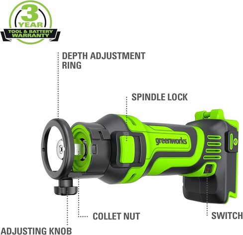 Greenworks - منشار سريع لاسلكي PowerAll 24V - قاطع دوار (أداة عارية) in Kuwait