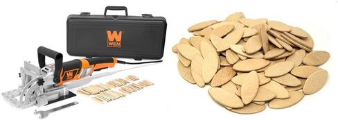 WEN JN8504 8.5-Amp Plate and Biscuit Joiner with Case and Biscuits & JN111B #10 Birch Wood Biscuits for Woodworking, 100 Pack in Kuwait