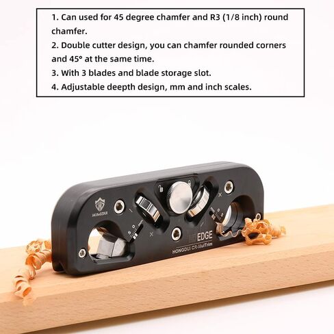 HONGDUI DJ11S Chamfer Plane Edge Plane Corner Plane Quick Edge Trimmer Chamfering Tool with 3 Carbide Insert for Woodworking in Saudi Arabia