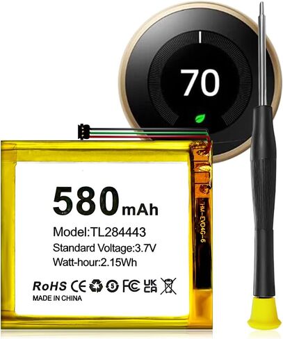 SHENMZ Replacement TL284443 Battery, 580mAh Super High Capacity Replacement Battery for Nest Learning Thermostat 2nd 3rd Generation in Saudi Arabia