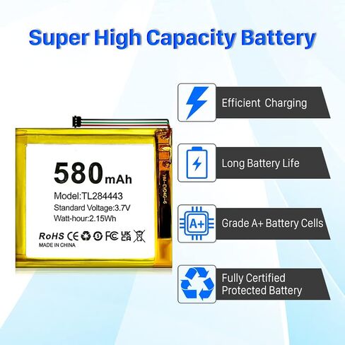 SHENMZ Replacement TL284443 Battery, 580mAh Super High Capacity Replacement Battery for Nest Learning Thermostat 2nd 3rd Generation in Saudi Arabia