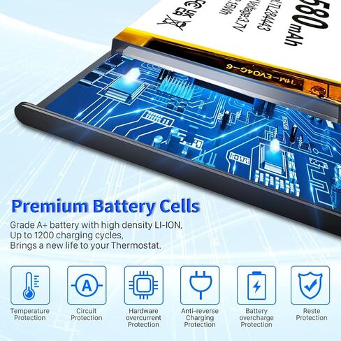 SHENMZ Replacement TL284443 Battery, 580mAh Super High Capacity Replacement Battery for Nest Learning Thermostat 2nd 3rd Generation in Saudi Arabia