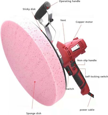 850W 110V Electric Concrete Cement Mortar Trowel, 1-6 Gear Adjustment, Wall Smoothing Polishing Machine, Electric Plaster Mortar Cement Putty Trowel in Saudi Arabia