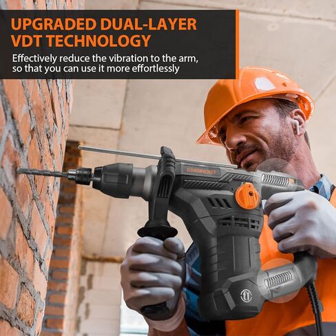 انجيندوت مثقاب مطرقي دوار اس دي اس-بلس 1-1/4 انش، 12.5 امبير 4350 لفة في الدقيقة 900 دورة في الدقيقة 4 اوضاع 7 جول شديد التحمل مع قابض امان - TRH01A in Kuwait