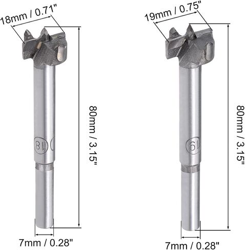مجموعة لقم حفر الخشب من uxcell Forstner بقطر 18 ملم. & 19 ملم ضياء. قطع طرف كربيد المنشار لأداة CNC للخشب الرقائقي المفصلي MDF in Saudi Arabia