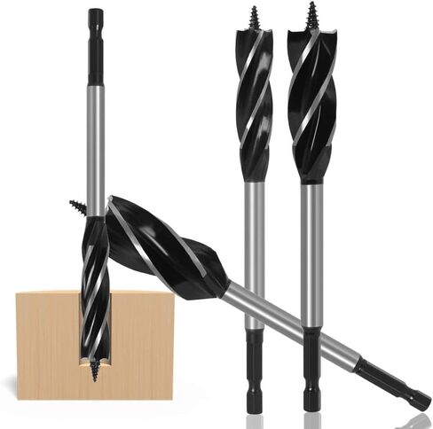 WSOOX Brad Point Wood Drill Bit Set 8PCS Four Spiral Flutes Drill Bit by 1/4" Hex Shank for Quick Chip Removing and Fast Drilling(Drilling Diameter:10mm,12mm,14mm,16mm,18mm,20mm,22mm,25mm) in Saudi Arabia