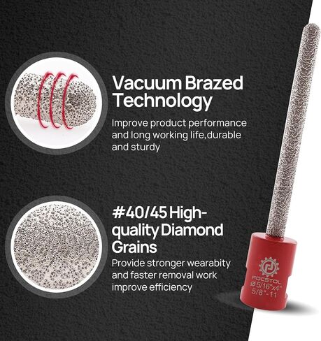 FOCSTOL Diamond Mortar Raking Bit - 5/16''x4''(8x100mm) Diamond Mortar Router for Mortar Raking Tuck Pointing Masonry Stone Brick Removal 5/8''-11 Thread in Saudi Arabia