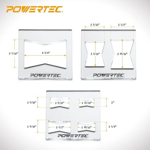 مجموعة قوالب ترصيع الفراشة POWERTEC 71728 | جهاز التوجيه وقطع النجارة الزخرفية – مجموعة 3 قطع in Kuwait