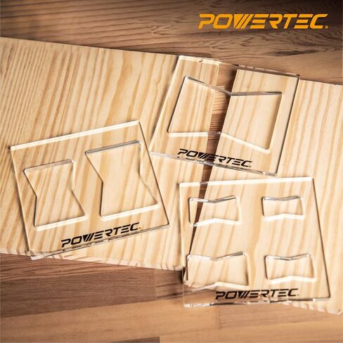 مجموعة قوالب ترصيع الفراشة POWERTEC 71728 | جهاز التوجيه وقطع النجارة الزخرفية – مجموعة 3 قطع in Kuwait