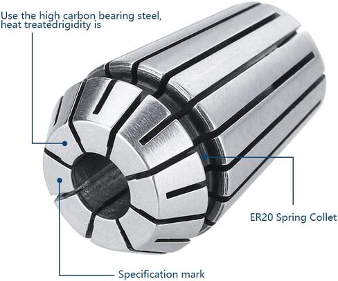 DUPHA 13 قطعة ER20 مجموعة أطواق زنبركية AA مشبك أسطوانة زنبركية قياسي CNC راوتر طحن تشاك كوليت لحامل أدوات الطحن المخرطة (اللون: 13 قطعة AA قياسي) in Saudi Arabia