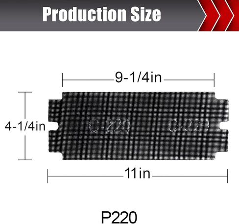 BOSHCRAFT 25 Pcs Sanding Screen Mesh Sheets, 5 Each of 80/100/150/180/220 Grit Drywall Sandpaper Assortment, Wet or Dry Sanding Mesh for Wood Metal Auto Hand Sander & Pole Sander, 4-3/16" x 11" in Saudi Arabia
