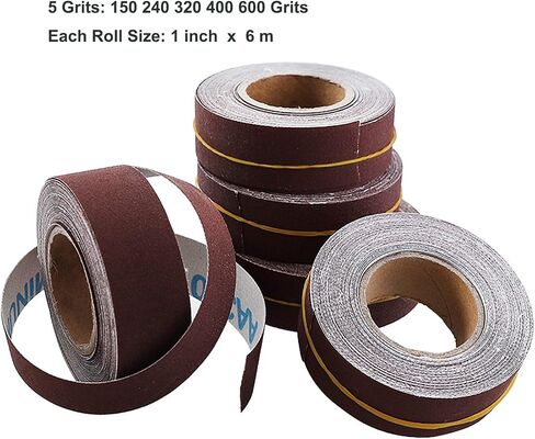 LYFJXX Emery Cloth Roll, 5 Grits Abrasive Sand Paper Set, 150 240 320 400 600 Grit Sandpaper Rolls for Wood Metal Polishing with Dispenser, Each Roll (6M) in Saudi Arabia