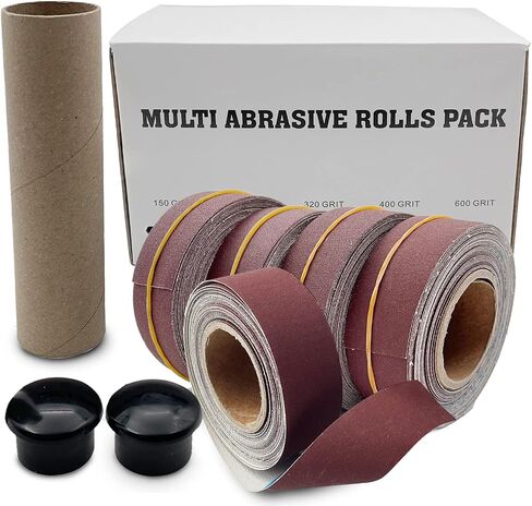 LYFJXX Emery Cloth Roll, 5 Grits Abrasive Sand Paper Set, 150 240 320 400 600 Grit Sandpaper Rolls for Wood Metal Polishing with Dispenser, Each Roll (6M) in Saudi Arabia