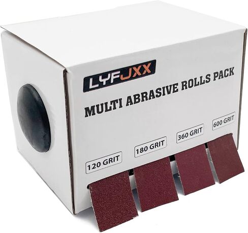 LYFJXX Emery Cloth Roll, 5 Grits Abrasive Sand Paper Set, 150 240 320 400 600 Grit Sandpaper Rolls for Wood Metal Polishing with Dispenser, Each Roll (6M) in Saudi Arabia