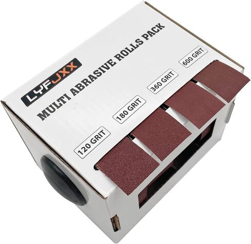 LYFJXX Emery Cloth Roll, 5 Grits Abrasive Sand Paper Set, 150 240 320 400 600 Grit Sandpaper Rolls for Wood Metal Polishing with Dispenser, Each Roll (6M) in Saudi Arabia
