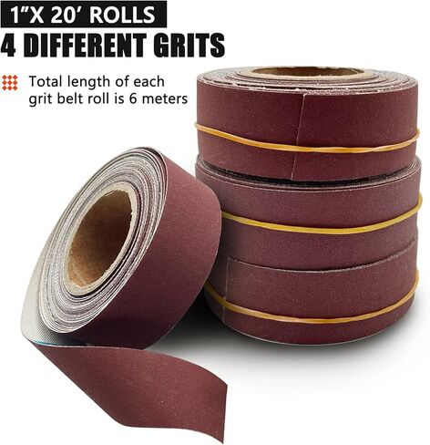 LYFJXX Emery Cloth Roll, 5 Grits Abrasive Sand Paper Set, 150 240 320 400 600 Grit Sandpaper Rolls for Wood Metal Polishing with Dispenser, Each Roll (6M) in Saudi Arabia