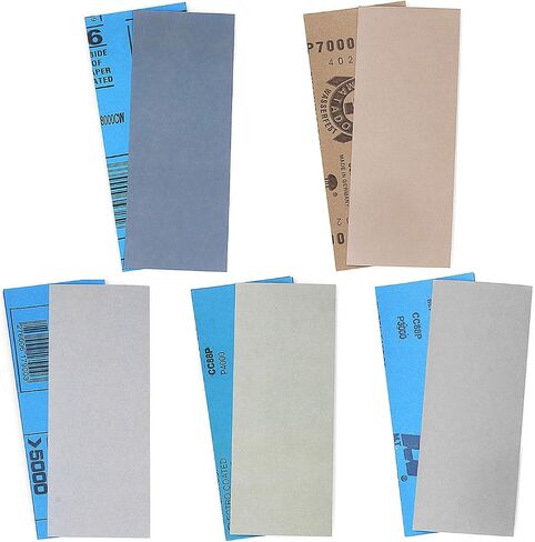 9x3.6 inch 18 Sheets Sandpaper, Wet or Dry 5000-15000 Grit 6 Assortment Sand Paper, Extra Fine Precision Abrasive Pads for Automotive Sanding, Wood Turing Finishing, Metal Furniture Polishing in Saudi Arabia