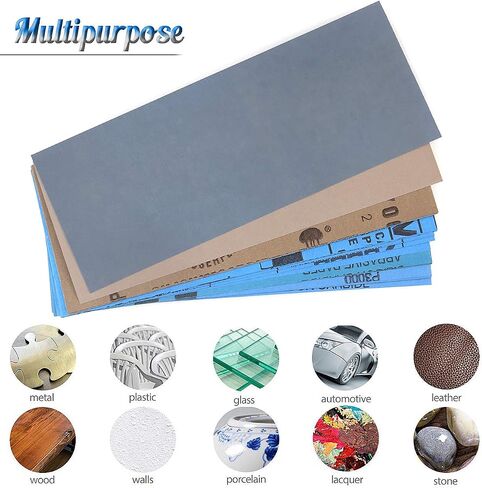 9x3.6 inch 18 Sheets Sandpaper, Wet or Dry 5000-15000 Grit 6 Assortment Sand Paper, Extra Fine Precision Abrasive Pads for Automotive Sanding, Wood Turing Finishing, Metal Furniture Polishing in Saudi Arabia