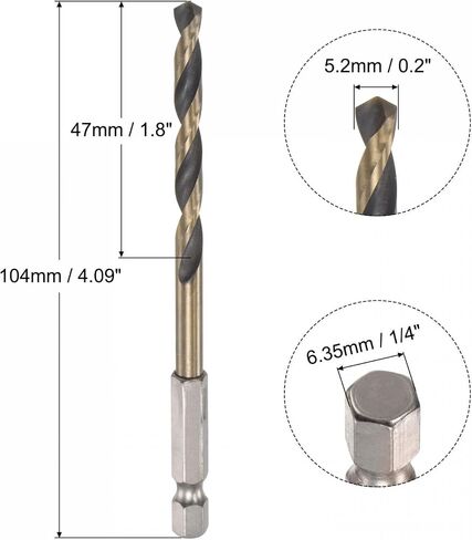 uxcell High Speed Steel Hex Shank Twist Drill Bit, 8mm Drilling Dia with 1/4 Inch Hex Shank 116mm Length in Saudi Arabia