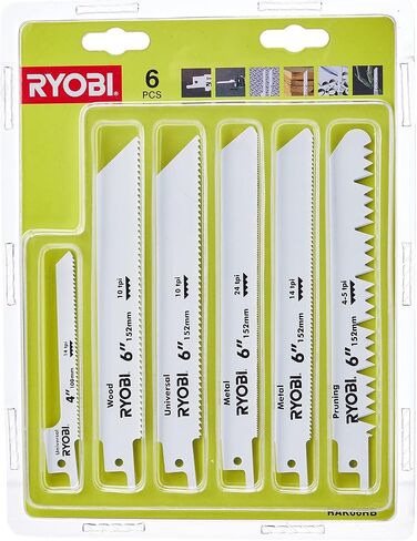 Ryobi RAK06RB Reciprocating Saw Blade Set, 6 Piece in Saudi Arabia