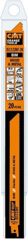 CMT JS1122HF-20 10 TPI Bimetal Reciprocating Saw Blades for Wood/Metal (20 Pack), 8" in Saudi Arabia