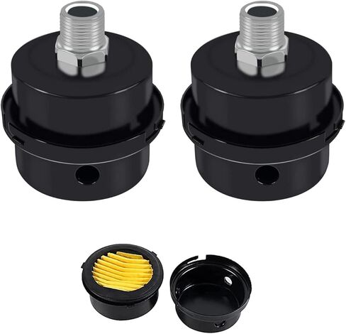 مرشح كاتم صوت ضاغط الهواء من بوسوكس، عبوة من 2 قطع 3/8 بوصة PT 16 مم ضاغط هواء 16 مم عناصر فلتر تنقية تنقية تنقية الهواء (3/8 بوصة PT، 16 مم) in Kuwait