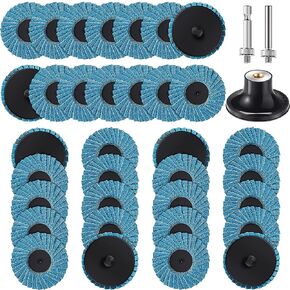48 Piece 2 Inch 40 Grit Sanding Discs Surface Conditioning Discs Die Grinder Accessories Grinder Disc with Disc Pad Holder for Die Grinder Surface Strip Grind Polish Burr Finish Rust Paint Removal