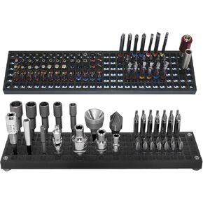 Free Zone Bit Organizer Set, 316-Hole 1/4" Hex Bit Toolbox Storage | Black; drive bit adapter & 1/2", 3/8", 1/4" socket holder compatible; anti-drop design; tools not included in Saudi Arabia