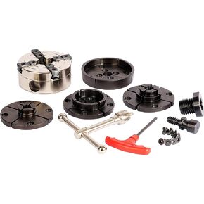 VINWOX SCK4-3.5NV-SET 3-1/2" مجموعة ظرف تروس مخرطة الخشب، مجموعة ظرف مفاتيح مخرطة الخشب، ظرف ذاتي التمركز بـ 4 فك، خيط 1"x8TPI ومحول 3/4"-16TPI in Kuwait