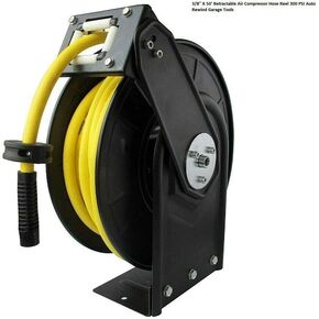 3/8" X 50' Retractable Air Compressor Hose Reel 300PSI Auto Rewind New in Kuwait