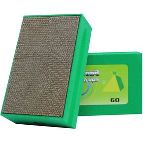 BSRTTOOL Diamond Hand Polishing Pads 200 Grit Sanding Blocks Foam Backing for Tile Stone Marble Concrete Ceramics Granite Glass Wet Dry 1PCS 200
