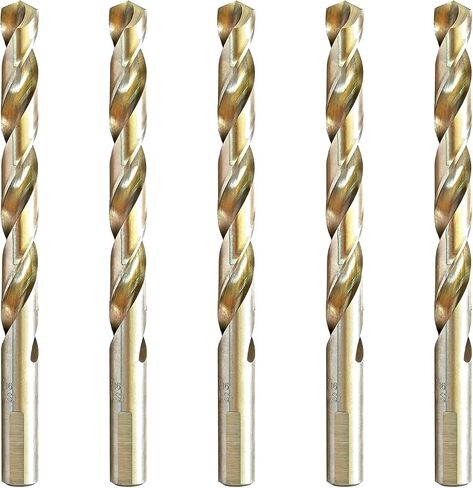 MAXTOOL 19/64 بوصة 5 قطع متطابقة لقم الثقب HSS M2 لقم الثقب الملتوي بالكامل مع ساق مستقيمة ساطعة الأرض مع 3 مسطحة؛ JBF02W13R19E5 in Kuwait