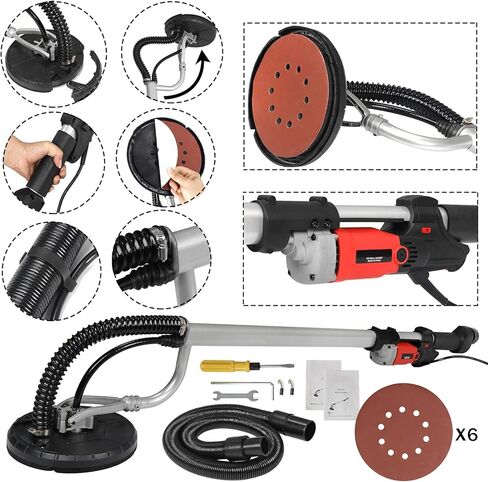 Saturnpower 800W Electric Drywall Sander Commercial Adjustable Variable Speed Disc Sander with 6 Sand Pads in Saudi Arabia